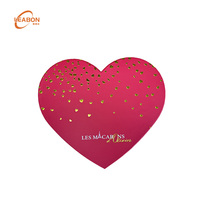 Kotak Kertas Kaku Bentuk Hati Berlapis Emas dengan Logo Kustom Grosir untuk Kemasan Hadiah Valentine, Pernikahan, Bunga Mawar, Cokelat, dan Permen
