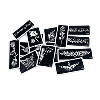 Nouveaux pochoirs de tatouage personnalisés à trois couches pour tatouage temporaire de style petit et brillant, pochoir de tatouage temporaire brillant