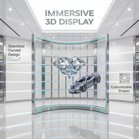 Pantalla LED Transparente Holográfica, Película LED Flexible Adhesiva 3D, Pantalla Invisible P3.91 para Publicidad en Ventanas Comerciales