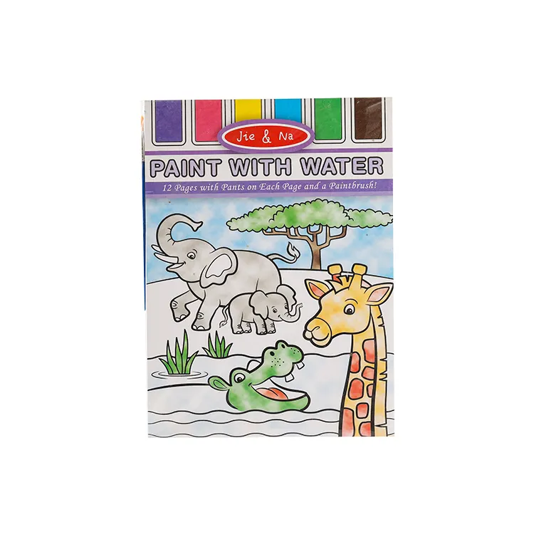 Segnalibri tascabili personalizzati per pittura ad acquerello libro per bambini tavolozza libro di pittura per colorare l'acqua Set di giocattoli per libri da disegno con pennello