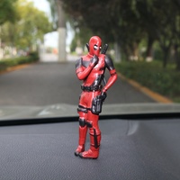 Figura de Acción de Deadpool Estilo Anime en Postura Sentada Modelo Mini Muñeco X-Men Decoración para Coche Colección Marvel Juguete para Niños