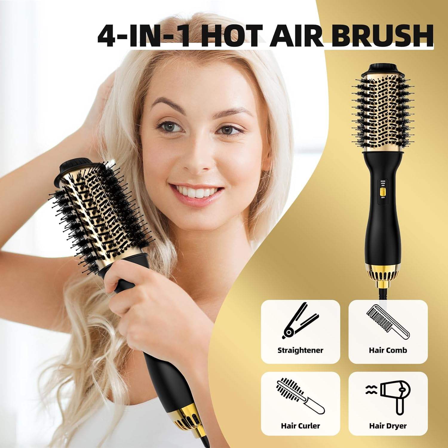 Hot Air Brush One Step Hair Dryer And Styler Ulelay Hot Air Brush