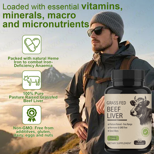 60 Capsules de Foie de Bœuf Nourri à l'Herbe – Prévient l'Anémie En Défaut de Fer – Superaliment Nutritionnel Dense – Qualité Adulte Testée - Product Image 3