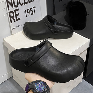 Mules d'été décontractées pour hommes, à bout fermé, antidérapantes, souples et légères, en EVA, grande taille, nouveau modèle, style décalé et mignon, à demi-soutien - Product Image 3