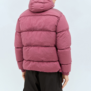Men's Hooded Puffer Jacket With Stand Collar Button Closure Windproof <b>Winter</b> Casual Coat Regular Fit Thick <b>Quilted</b> Design - Product Image 4