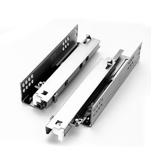 Three Section Damped <b>Drawer</b> <b>Slides</b> 18mm Cold Rolled Steel Hidden Bottom Support For Cabinets <b>Drawers</b> - Product Image 2
