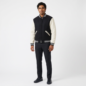 Chaqueta Varsity Personalizada, Transpirable, de Invierno, 100% Algodón, con Cuello Alto, para Hombres, para Escuelas, Universidades y Equipos Deportivos - Product Image 1