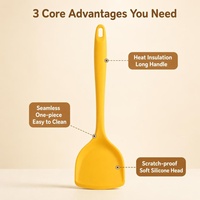 Spatule en silicone antiadhésive, portable, pour la cuisine domestique, ustensiles de cuisine chinois classiques, passe au lave-vaisselle, écologique, 33x10cm