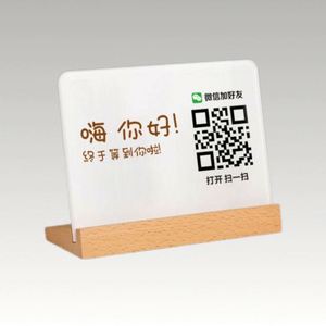 Porta Menús Acrílico Ecológico con Logotipo Personalizado, Base de Madera, Forma Personalizada, Impresión Serigráfica, Soporte de Exhibición de Escritorio, Promociones - Product Image 2