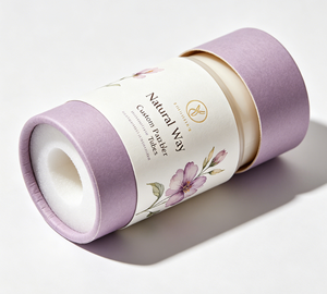 Custom Paper Tube Cosmetic Packaging with Floral Design Eco-Friendly Round Container for Face <b>Cream</b>,Skincare and Beauty Products - Product Image 1