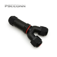 Connecteur circulaire étanche PSCCONN GW25 2 broches 24A 450V en Y, boîtier en nylon ignifuge haute résistance M25
