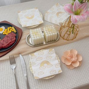 New cross-border creative cloud hot stamping printed napkin, golden rainbow bridge cloud tissue <b>paper</b>, disposable napkin - Product Image 2