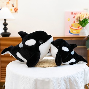 Peluche orca brodée sur mesure, super douce, rembourrage en coton PP, taille 31cm-50cm, anti-stress, musée marin - Product Image 1