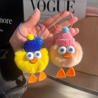Super mignon et doux véritable loutre porte-clés caneton voiture porte-clés pendentif peluche poupée petite briquette sac d'école et sac à dos tentures