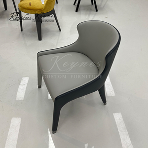 เก้าอี้ทานอาหารหุ้มหนัง PU สีเทาแบบทูโทน รุ่น KeynesModern โครงหุ้มเบาะในตัว เหมาะสำหรับร้านอาหารและโรงแรม - Product Image 4