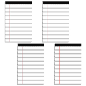Blocchi <span class=keywords><strong>Note</strong></span> Bianchi Formato Lettera <span class=keywords><strong>8</strong></span> X 5 a Righe Larghe, 30 Fogli per Blocco, con Rilegatura Termica, Formato A4 - Product Image 1