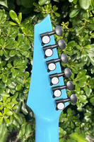 China Aiersi Brand Cutway Gloss Blue Colour Acoustic Style Electric Guitar With HB Pickup Custom Electronic String Instrument