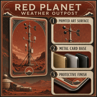Cartes à collectionner en métal Premium Red Planet, impression UV HD personnalisée, acier inoxydable, pour les fans de science-fiction et cadeau de luxe