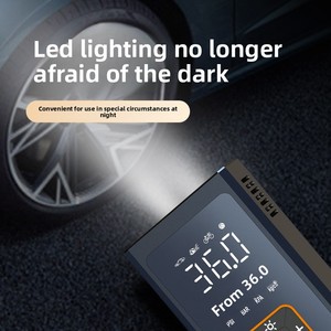 Gonfleur de pneus sans fil électrique mini portable pour voiture et vélo avec éclairage, manomètre et chargement USB - Product Image 5