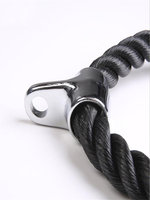 Accessoire de câble portable pour triceps de 27 pouces avec poignée de traction robuste en nylon, capacité de charge de 85 kg pour la musculation à domicile