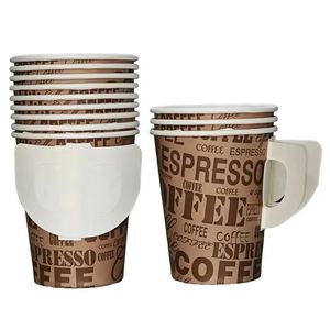Gobelet en papier jetable à paroi simple de 250 ml (8 oz) personnalisable avec poignée pour boissons - Product Image 3