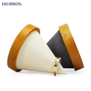 Jourbon-soporte para pendientes de cono de lujo, para escritorio, collar de madera, joyería, reloj, expositor