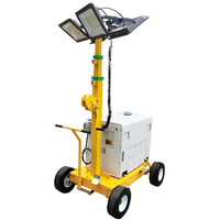 Tour d'éclairage mobile portable OEM 9m avec générateur diesel LED DC, IP66, 30000lm, faisceau 360°