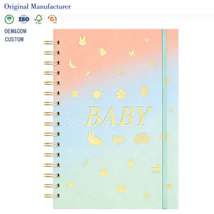 <span class=keywords><strong>Livre</strong></span> pour <span class=keywords><strong>bébé</strong></span> durable à spirale dorée avec couverture dégradée, vente chaude 2026, pour enregistrer les histoires de la vie du nouveau-né, enregistrement de maman et de <span class=keywords><strong>papa</strong></span> - Product Image 2