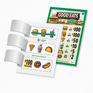 Billets à gratter personnalisés en papier pour la création de plans de jeu et de récompenses, cartes à ouvrir pour restaurants, food trucks et collectes de fonds - Product Image 1
