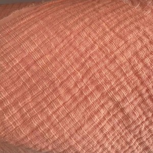 Tissu crêpe double couche 40*16 en coton slub délavé, gaze de coton pour vêtements de maternité et de détente pour bébé et tie-dye - Product Image 2