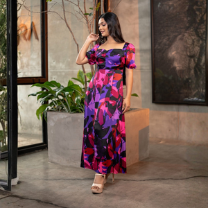 Vestido de Satén Elegante de Alta Calidad para Mujer, 50 Pulgadas, en Rosa, Negro y Morado - Product Image 3