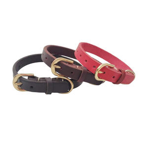 Meistverkauftes Verstellbares Kleines Echtes Leder-Haustierhalsband Weiches Einfarbiges Muster mit Dekorativen Bändern Individuell Anpassbar für Hunde und Katzen - Product Image 3