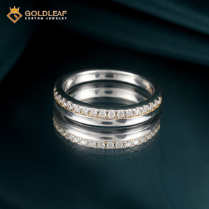 แหวนทองคำเปลวสั่งทำได้สำหรับทุกเพศ  ชุบเงิน S925 ประดับเพชรโมอิสซาไนต์ทรงกลมเจียระไนแบบเหลี่ยม ขนาด 1 มม./2 มม./3 มม. คุณภาพ D VVS เหมาะสำหรับใส่ในวันครบรอบหรือใส่ทุกวัน - Product Image 2