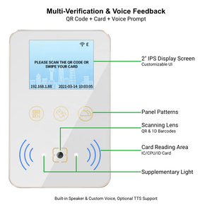 PORTEVIX QR Code Cloud IC ID <b>Card</b> Security Systems Nfc Rfid Reader Scanning Wired Ethernet Door <b>Access</b> <b>Control</b> System Barcode - Product Image 3