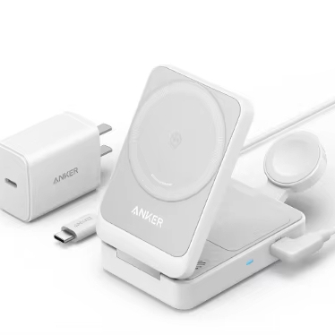ANKER MagGo Wireless Charging Station Dock 3 in 1 15W Magnetic Qi2 Suitable for iPhone Apple Watch Earphones Folding