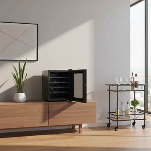 <span class=keywords><strong>Cave</strong></span> <span class=keywords><strong>à</strong></span> <span class=keywords><strong>vin</strong></span> <span class=keywords><strong>à</strong></span> zone unique, électrique, 20 bouteilles, prix bas, mini réfrigérateur, refroidisseur <span class=keywords><strong>à</strong></span> <span class=keywords><strong>vin</strong></span>, refroidisseur de boissons - Product Image 4