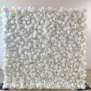 Nuevo estilo mixto Arco Iris Color 5D Roll Up tela Base Ombre boda Floral telón de fondo decoración seda Artificial Panel flor pared - Product Image 4