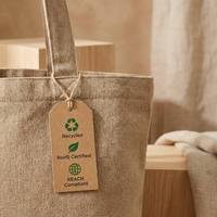 Sac fourre-tout en toile de coton régénérée vierge personnalisable avec logo, vente en gros, promotionnel, publicitaire, avec plusieurs poches
