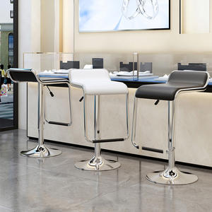 Tabourets de bar modernes pivotants en similicuir réglables pour usage commercial, pour îlot de cuisine, comptoirs de salle à manger d'hôtel, hauts - Product Image 3