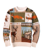 Pull en maille douce décontracté pour homme, style patchwork vintage, pour le streetwear quotidien