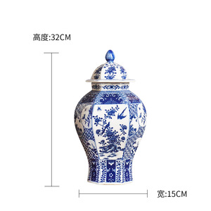 Vaso in Porcellana Blu e Bianca di Jingdezhen, Classico Vaso Cinese, Vaso in Ceramica per <span class=keywords><strong>Fiori</strong></span>, Decorazione per Soggiorno e Mobile TV - Product Image 3