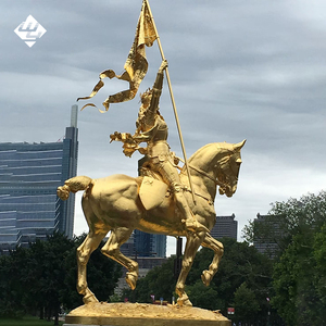 Sculpture extérieure vintage française en bronze de Jeanne d'Arc, statue de <span class=keywords><strong>chevalier</strong></span> en cuivre doré pour parc, place, villa, cour - Product Image 2