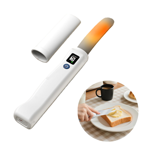 Couteau à beurre chauffant rechargeable électrique avec 2 niveaux de température et écran LED pour beurre dur, fromage, confiture - Product Image 1