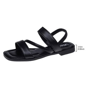 Nouvelles Sandales Plates à Plateforme Confortables pour Femmes, Style Romain, <span class=keywords><strong>Chaussures</strong></span> de Plage Tendance en Couleur Unie, Grande Taille - Product Image 5