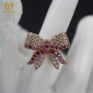 Bague pour femme en forme de nœud avec diamant, design unique, bijoux de mode, or 18 carats, diamant de laboratoire certifié IGI, haute qualité, personnalisable, pour usage quotidien - Product Image 3
