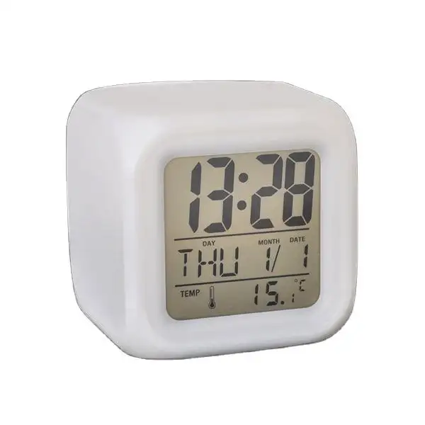 Wholesale Cubic Color Changing Alarm Clock with Snooze Function Temperature
