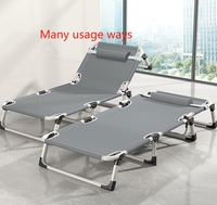 Lit de camping pliant personnalisable pour adulte, simple ou double, en métal, avec cadre en acier, réglable, portable, pour la sieste