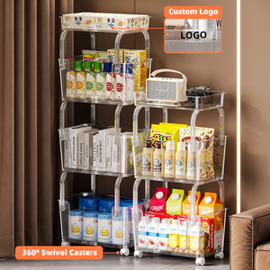 <span class=keywords><strong>Chariot</strong></span> de rangement transparent pour collations WANUO, <span class=keywords><strong>chariot</strong></span> de rangement en plastique à plusieurs niveaux, <span class=keywords><strong>chariot</strong></span> de rangement pour collations à domicile - Product Image 4