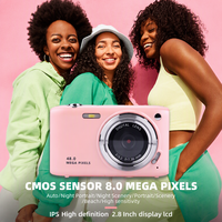 Appareil photo numérique 58MP 4K avec zoom numérique 8X, capteur CMOS, appareil photo compact, écran de 2,88 pouces, détection de visage pour les voyages et le vlogging