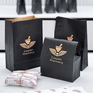 Bolsas de Papel Kraft Ecológicas, Biodegradables y Reciclables con Diseño de Logotipo Personalizado para Medicamentos Diarios de Farmacia - Product Image 2